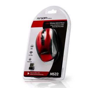ARGOM MOUSE INALAMBRICO ROJO