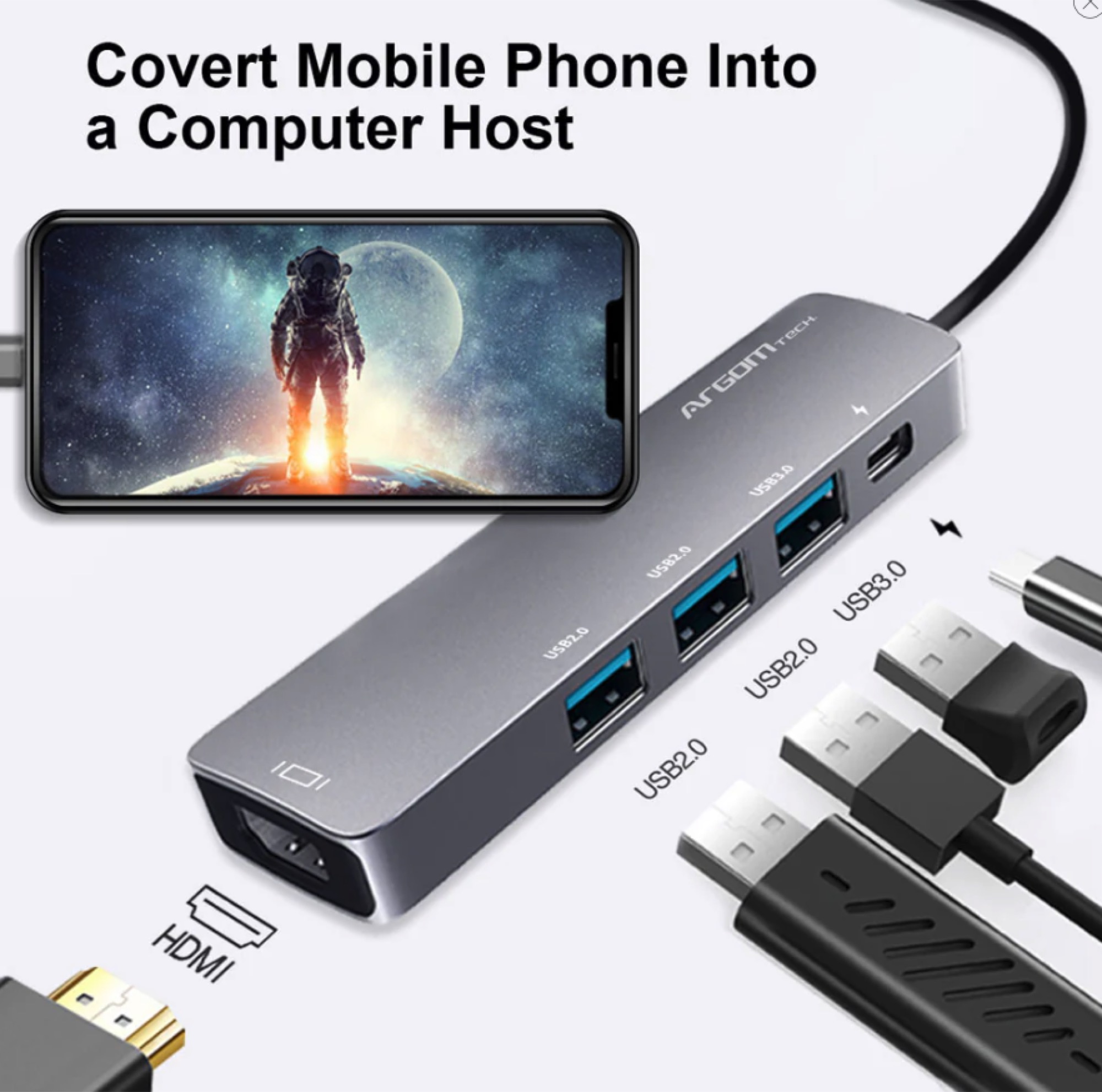 ARGOM HUB 5 IN 1 TYPE C - Imagen 5